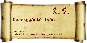 Kerékgyártó Iván névjegykártya